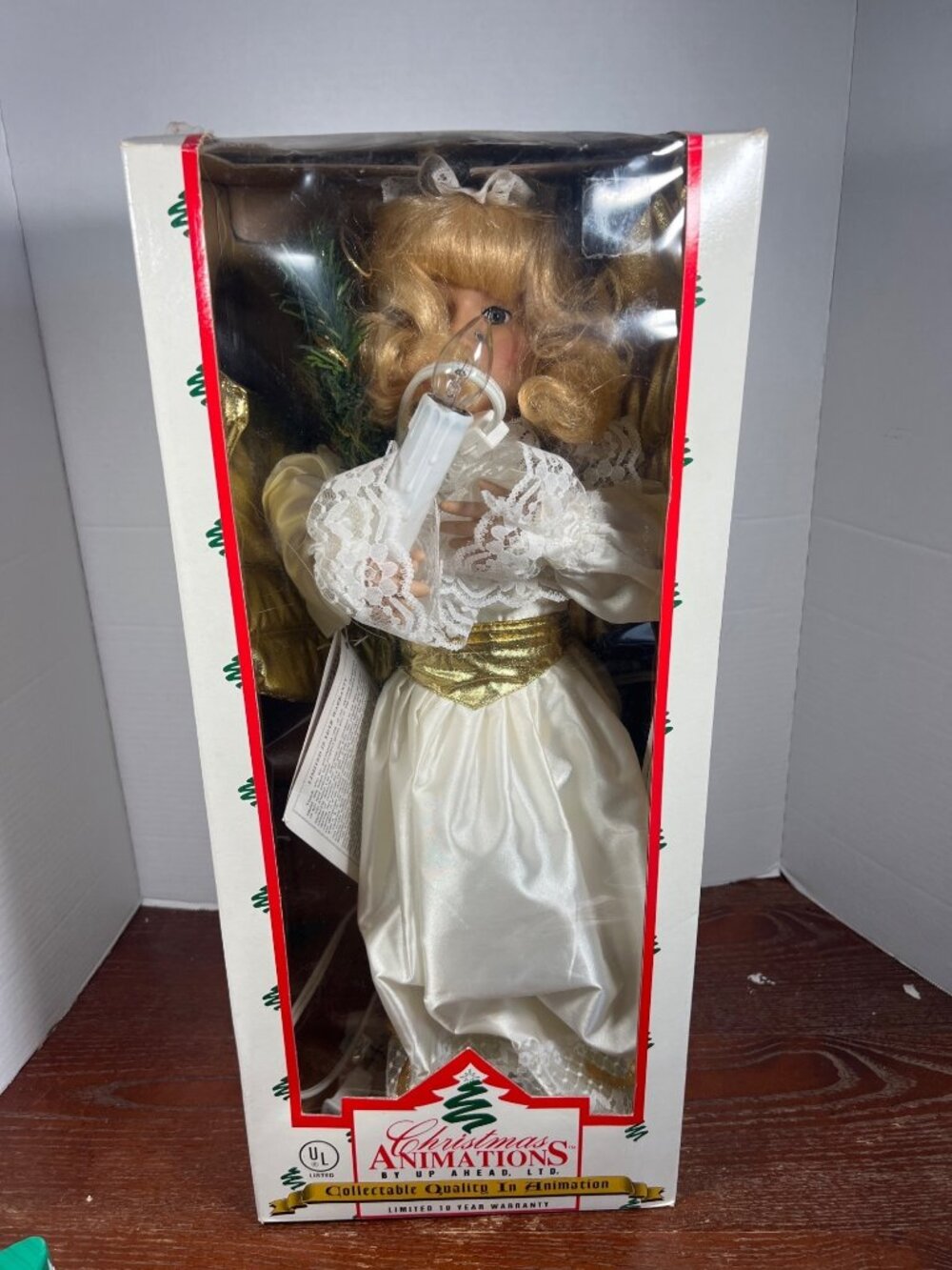 Vintage Christmas Animations Blonde Angel Figure With Candle 1994 Up Ahead Ltd N
